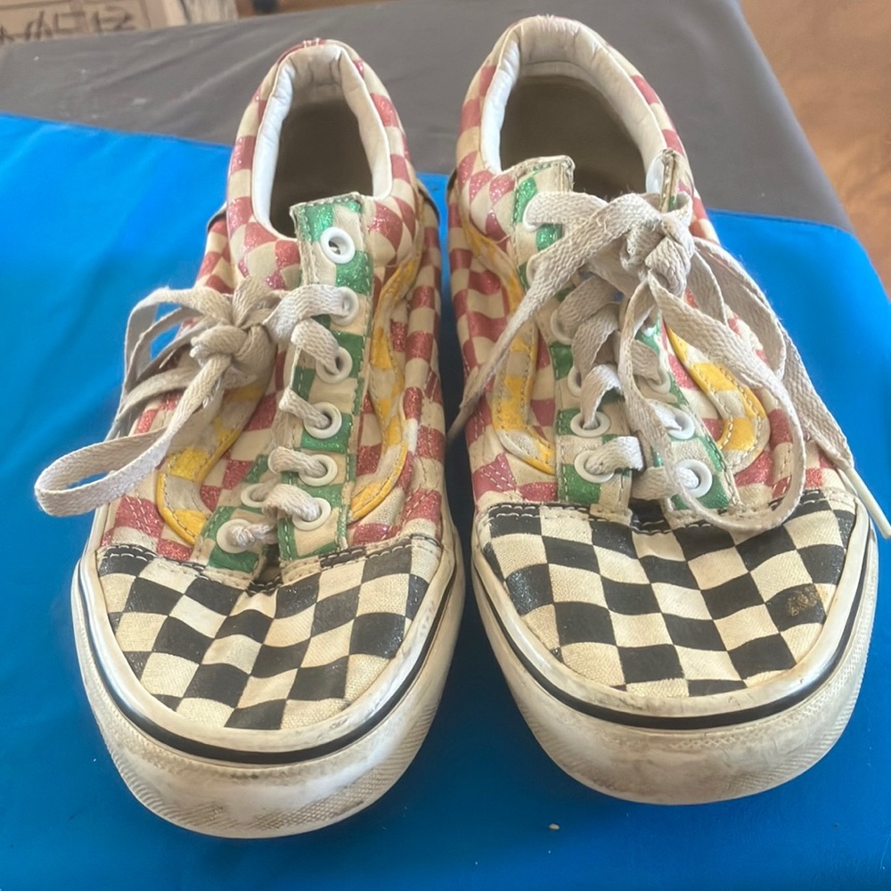 Colorful vans Checkered Sneakers 7.5